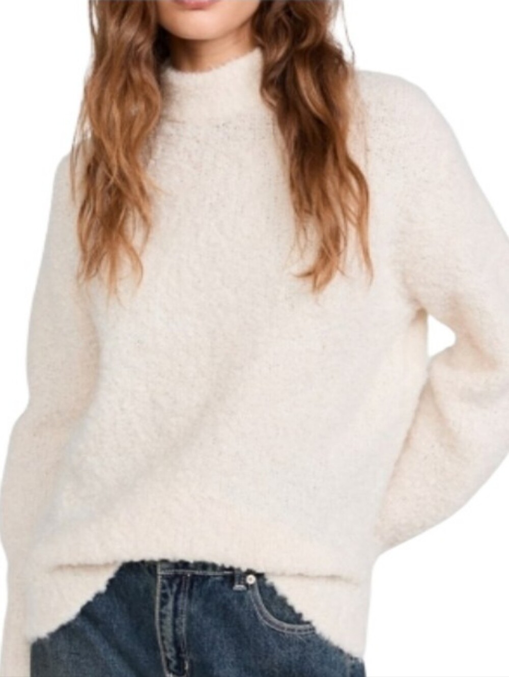 Madewell Vesta Boucle Chunky Pullover Cream Wool-Alpaca Blend Sweater-NWT